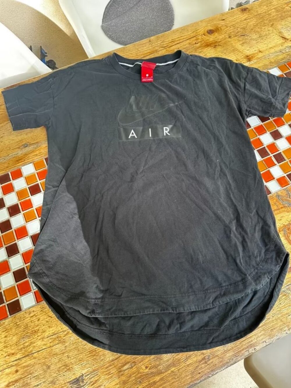 Nike Air Longline Tee — Black, US Youth Size 14-16 / Adult XS-S